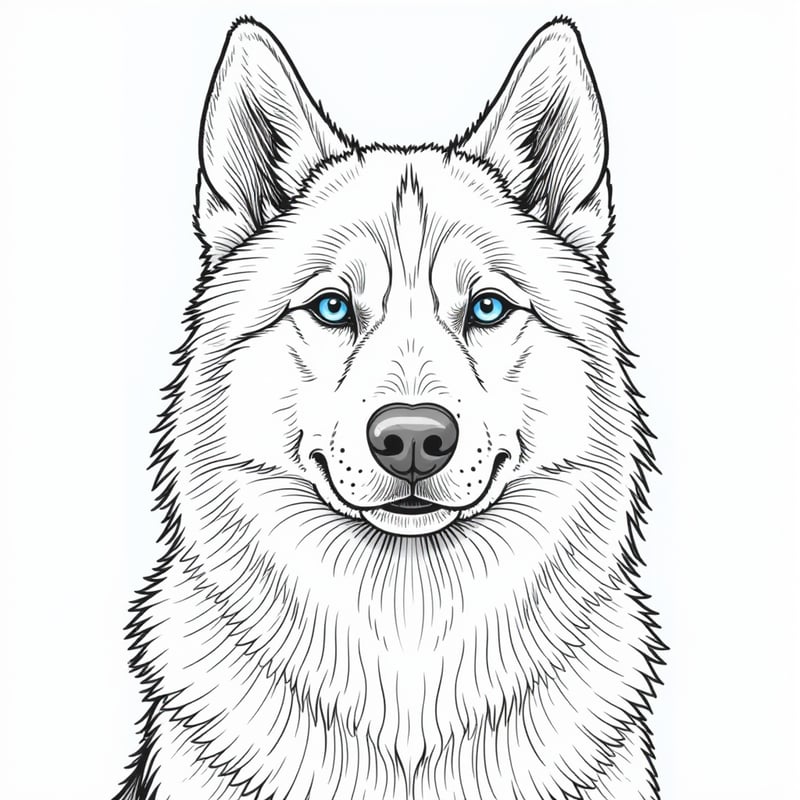 A handsome Husky with blue eyes
