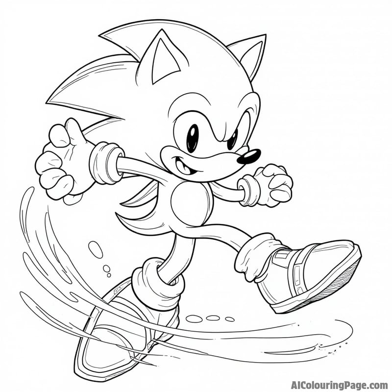 Sonic doing a spin attack on an enemy