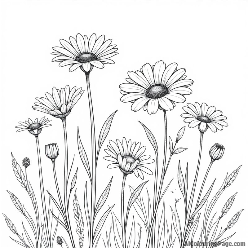Daisies blooming in a meadow