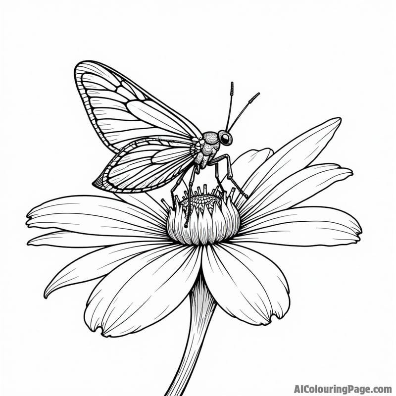 A lightning bug resting on a flower