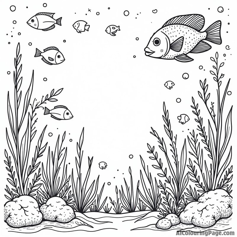 A vibrant underwater world with fish and plants