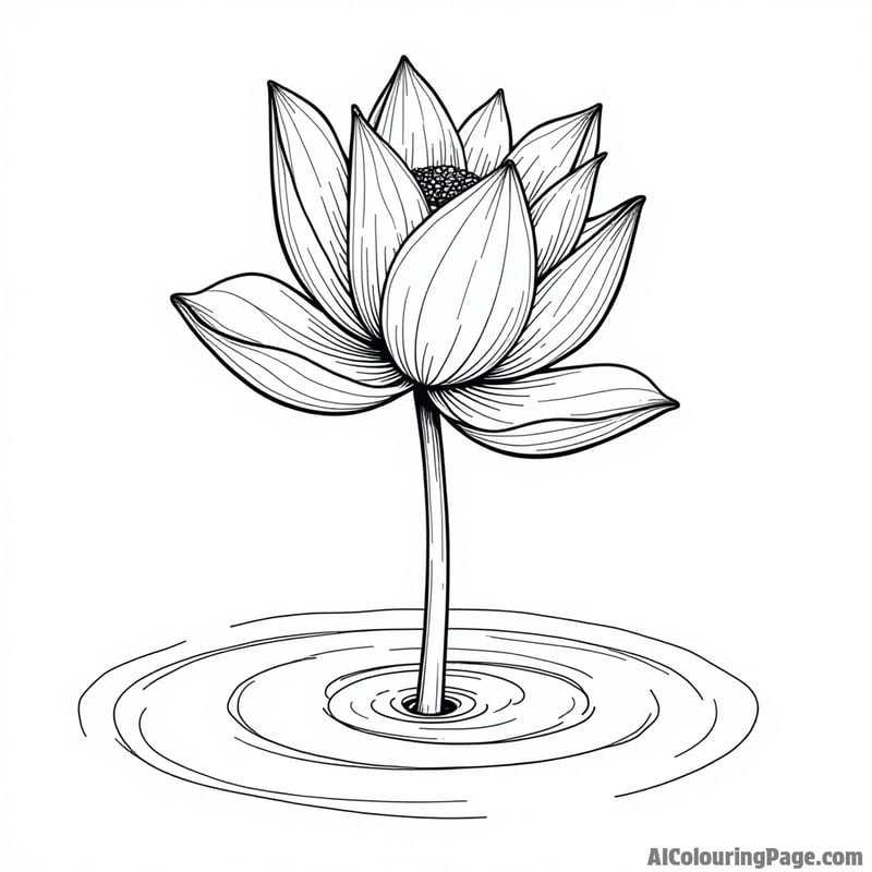 A lotus flower emerging from water