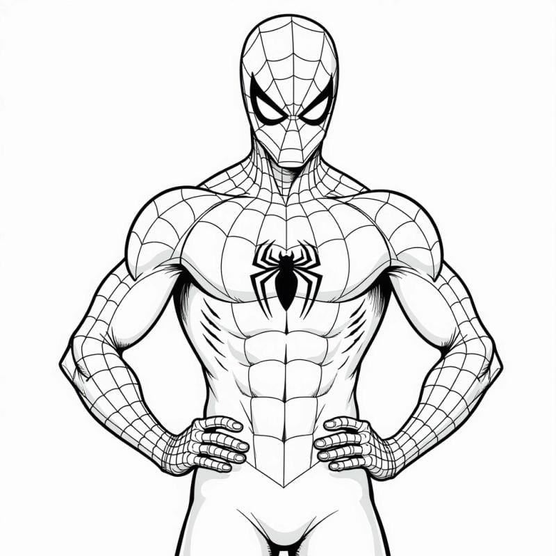 Spiderman hips coloring page