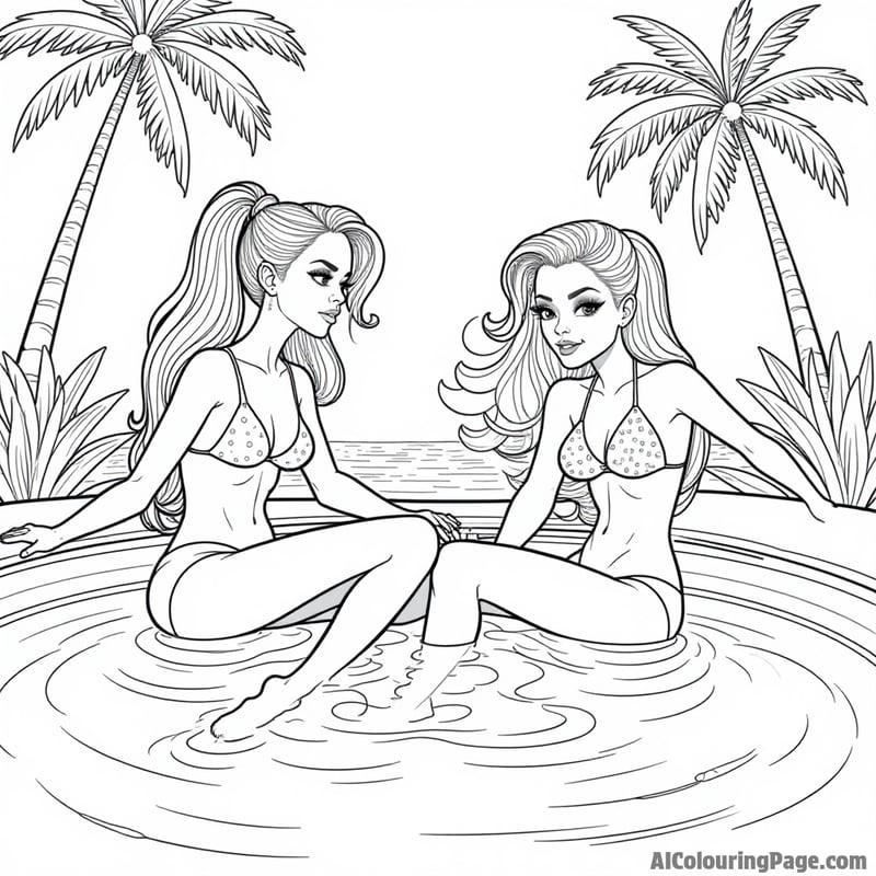 Bratz relaxing at a pool party