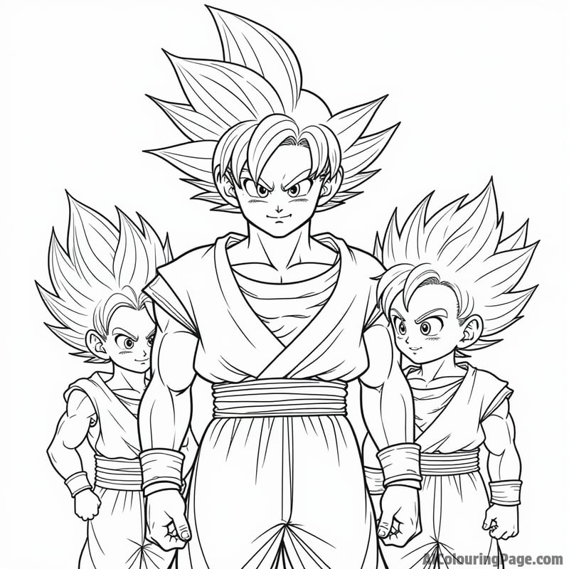 Goku with his Saiyan family