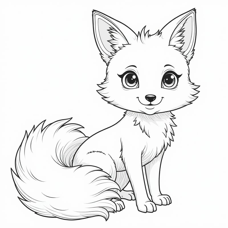 Anime fox with flowing fur