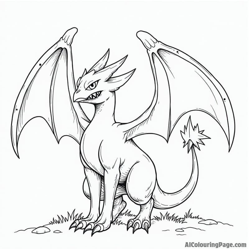 Yveltal spreading its wings in the twilight