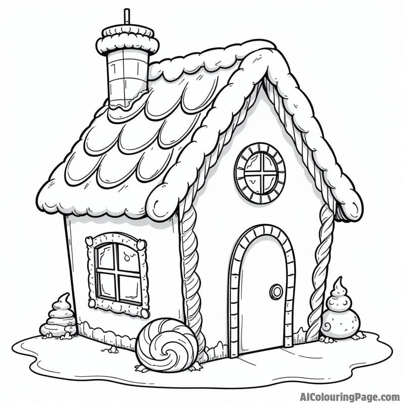 Gingerbread house with gumdrop windows