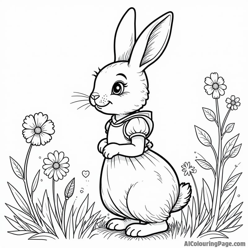 Alice in Wonderland with a rabbit
