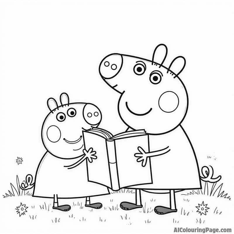 Peppa Pig reading a story