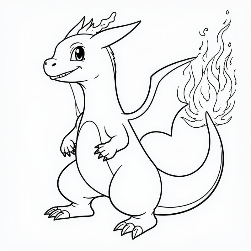 Charizard with its tail aflame