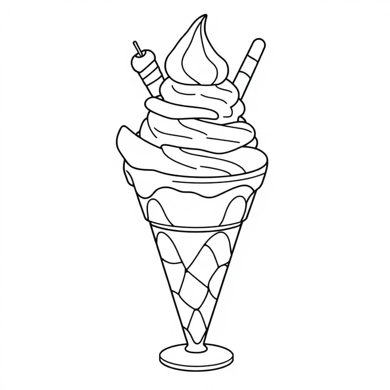 An ice cream cone with a banana split