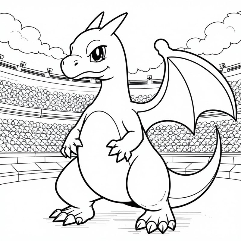 Charizard in a stadium