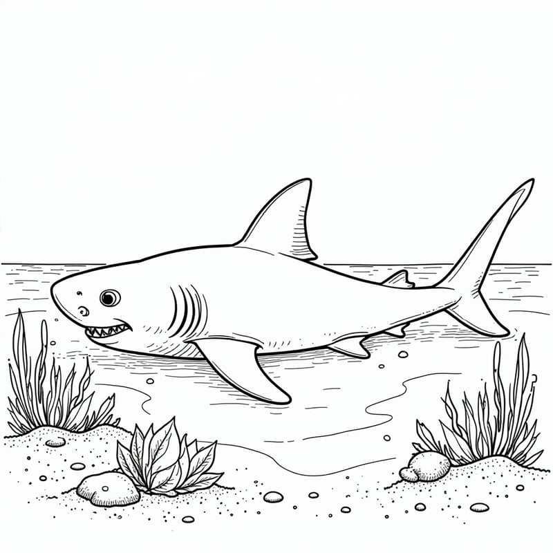 Shark resting on the ocean floor