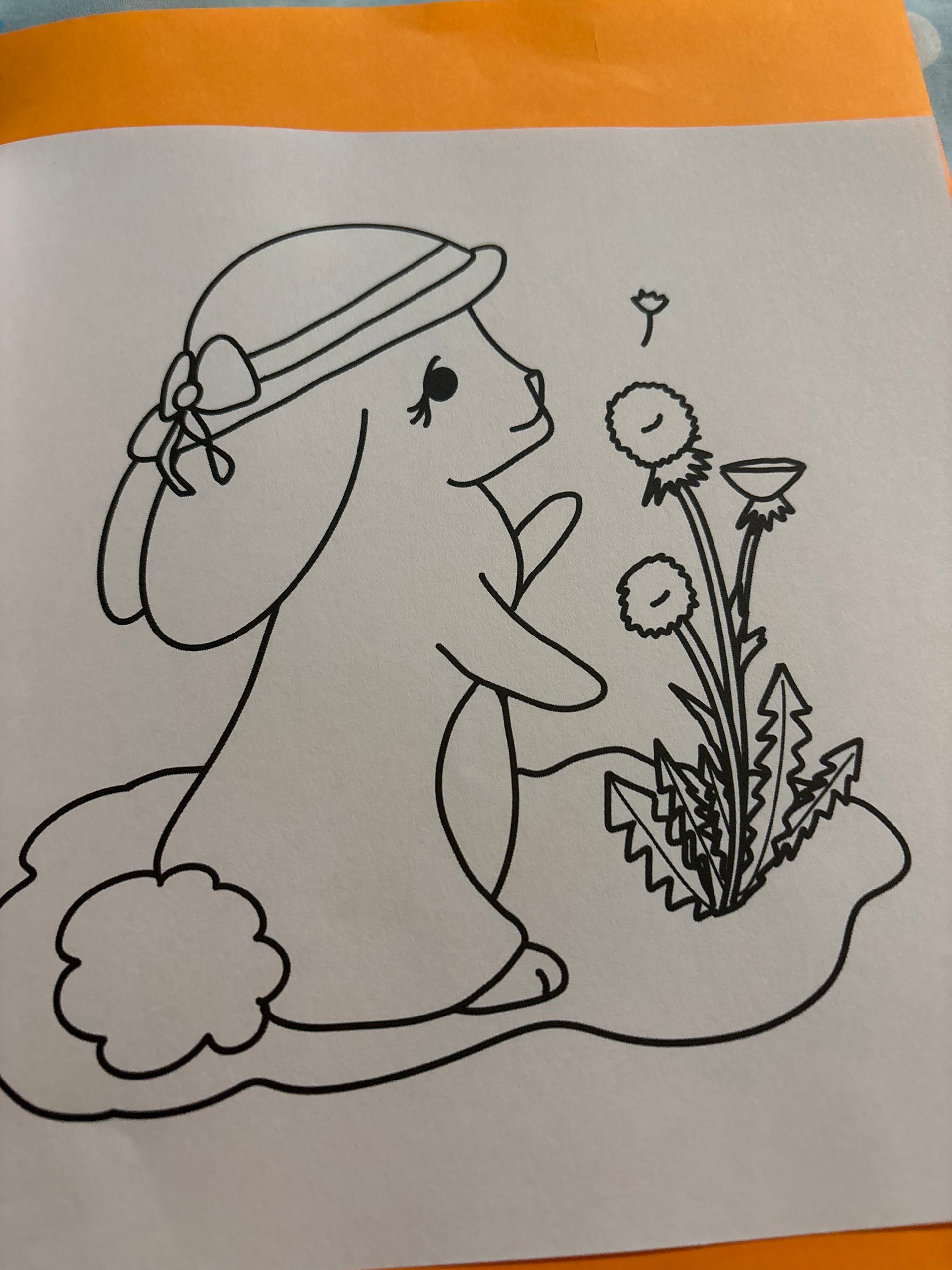 AI generated coloring page of a serene country landscape