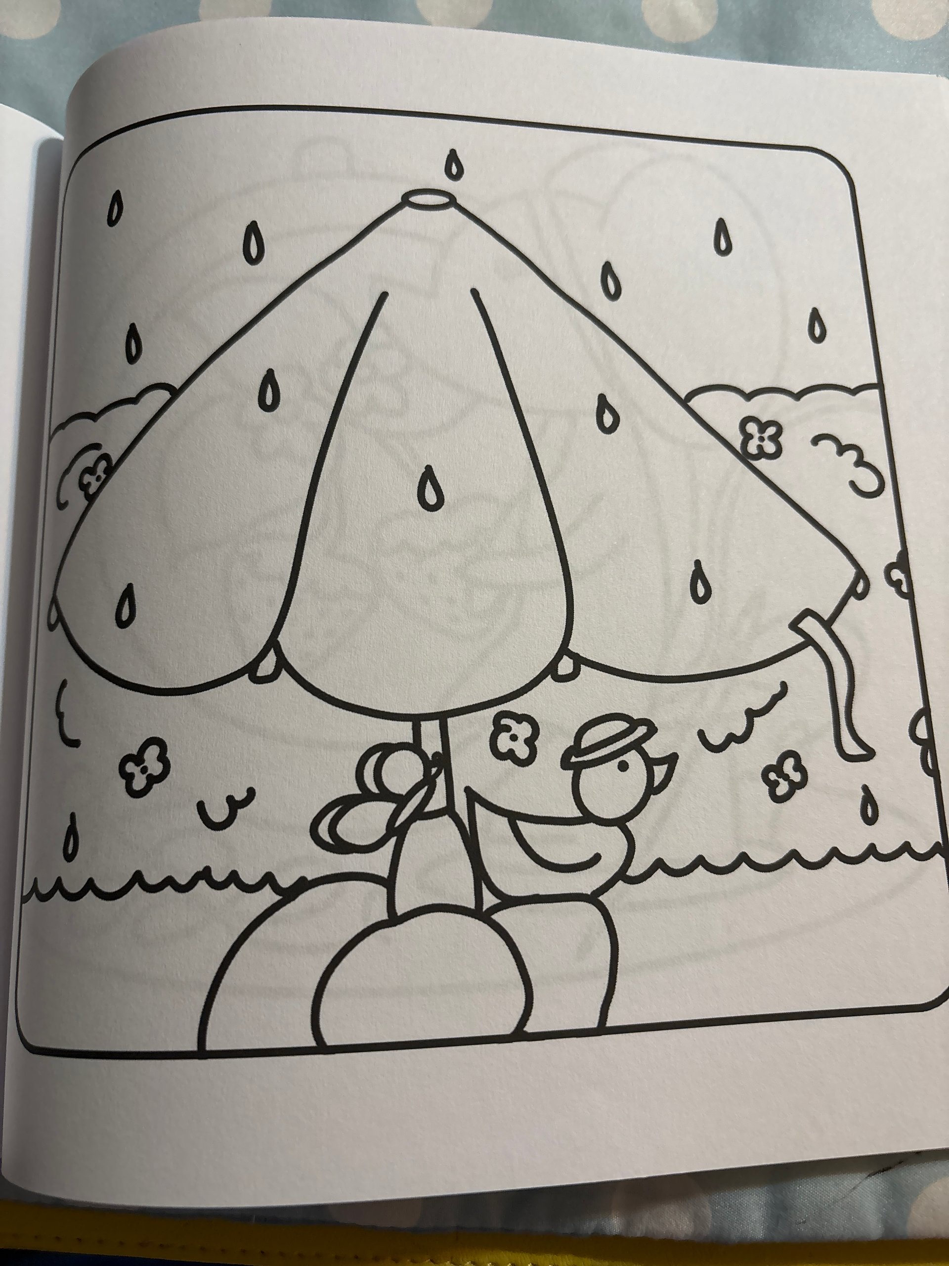 AI generated coloring page depicting a sunny landscape