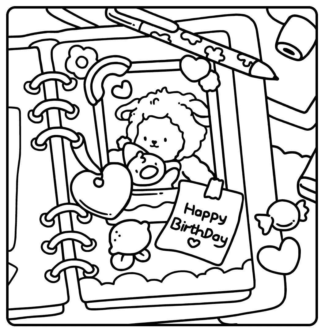 Cute pastel animals coloring pages for creativity