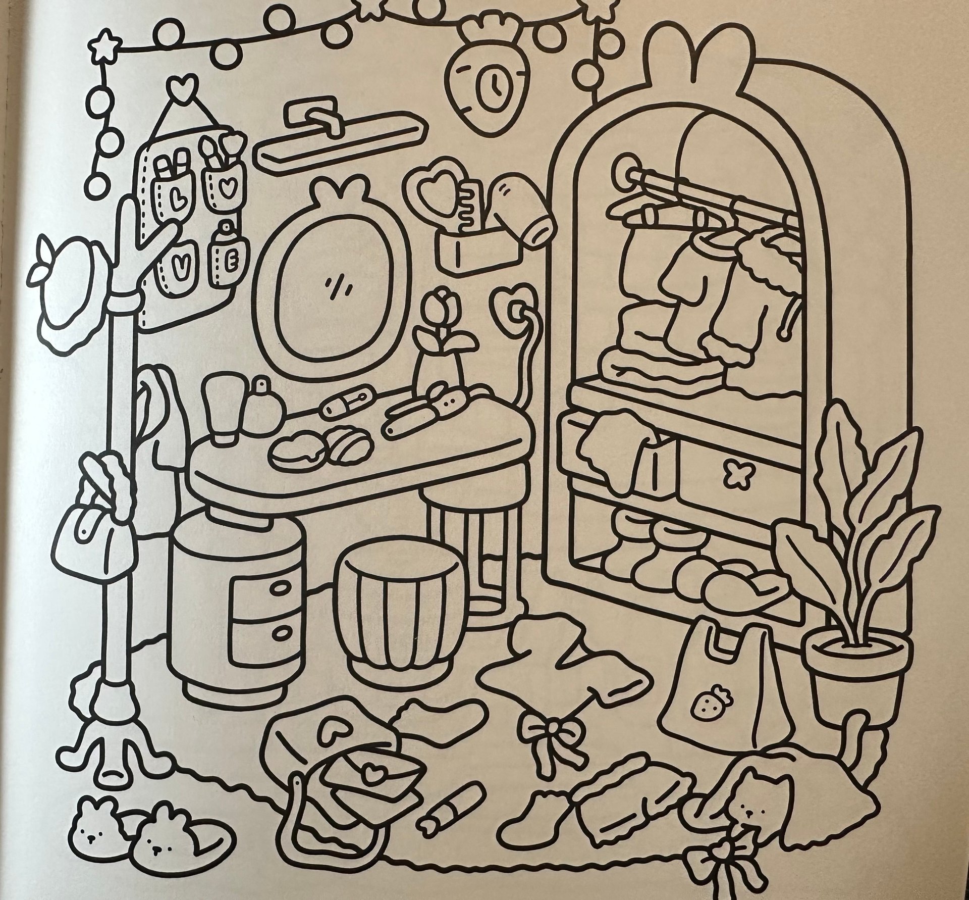 Coloring page of a retro 1980s cassette tape