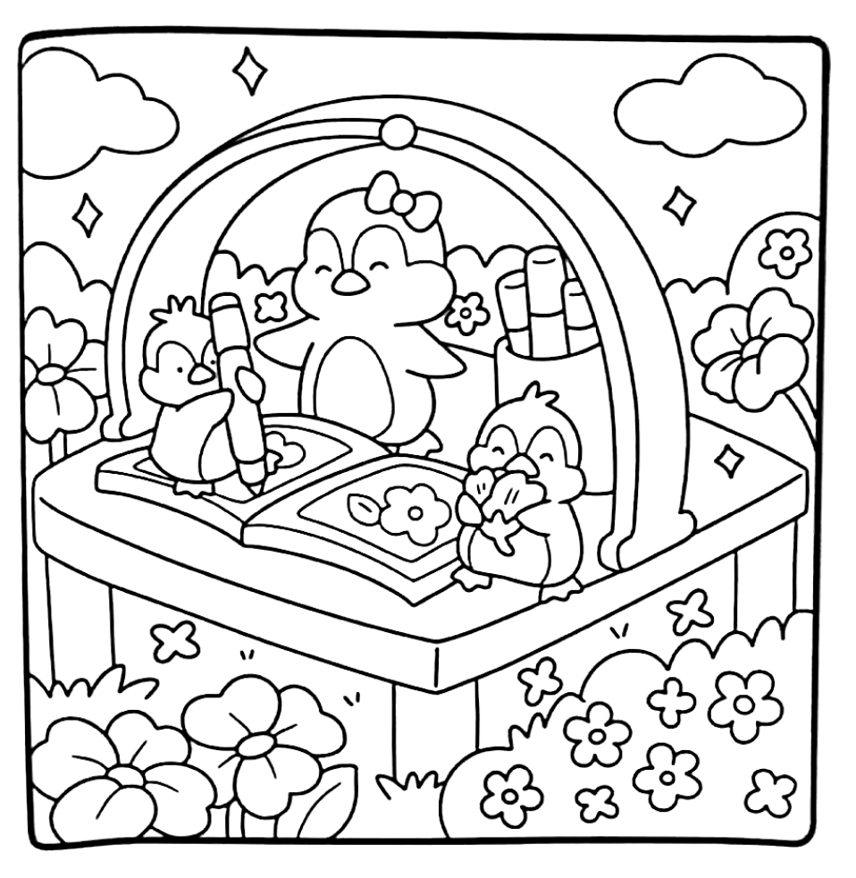 Adorable baby unicorn printable coloring page