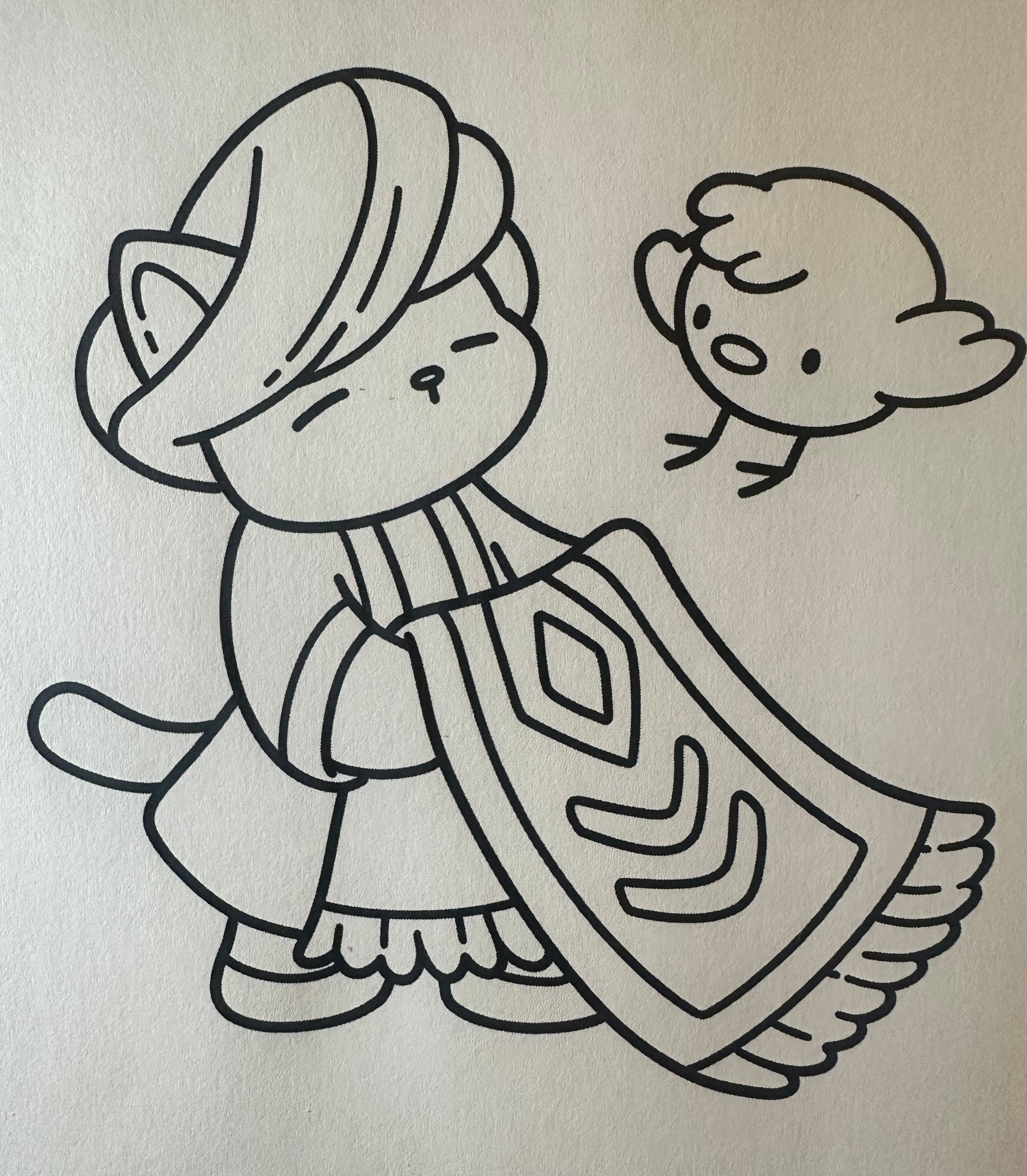 AI generated coloring page of vibrant markers