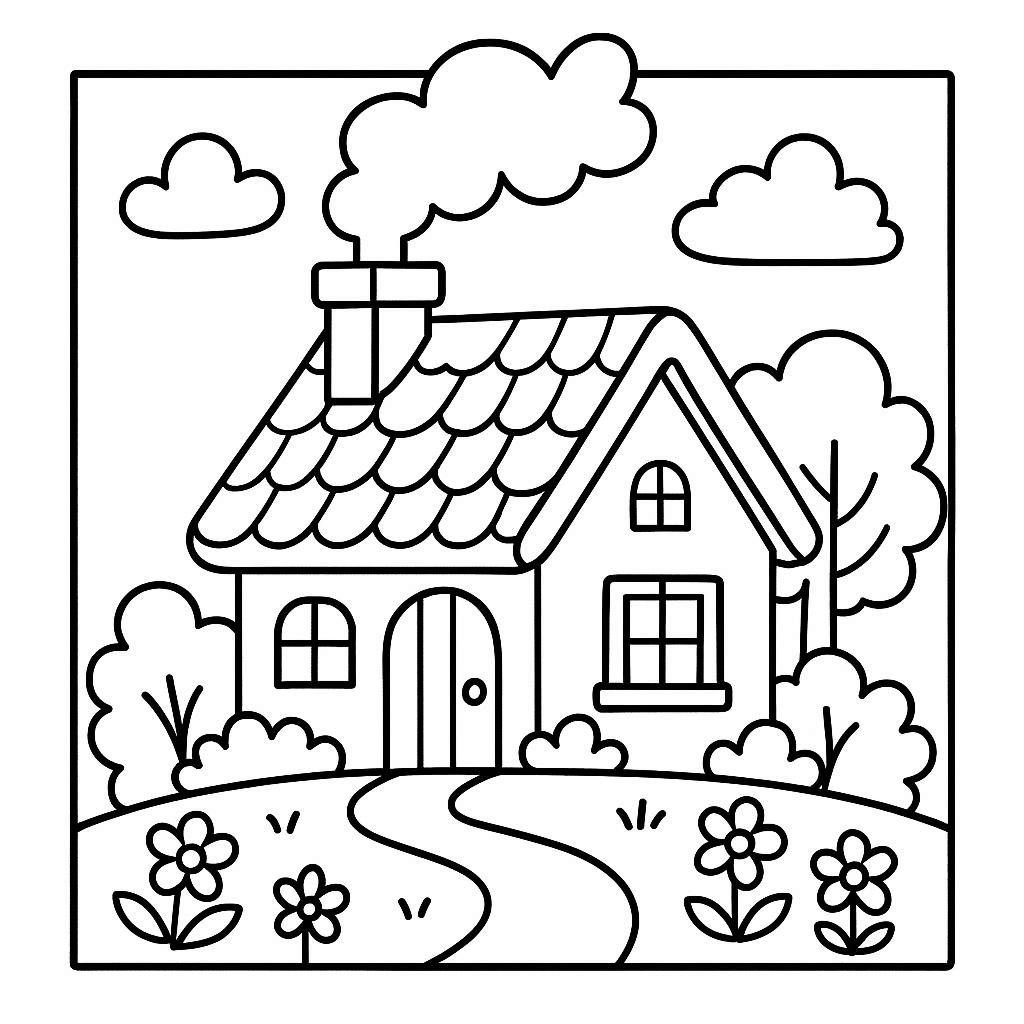 vibrant abstract coloring page printed and colored