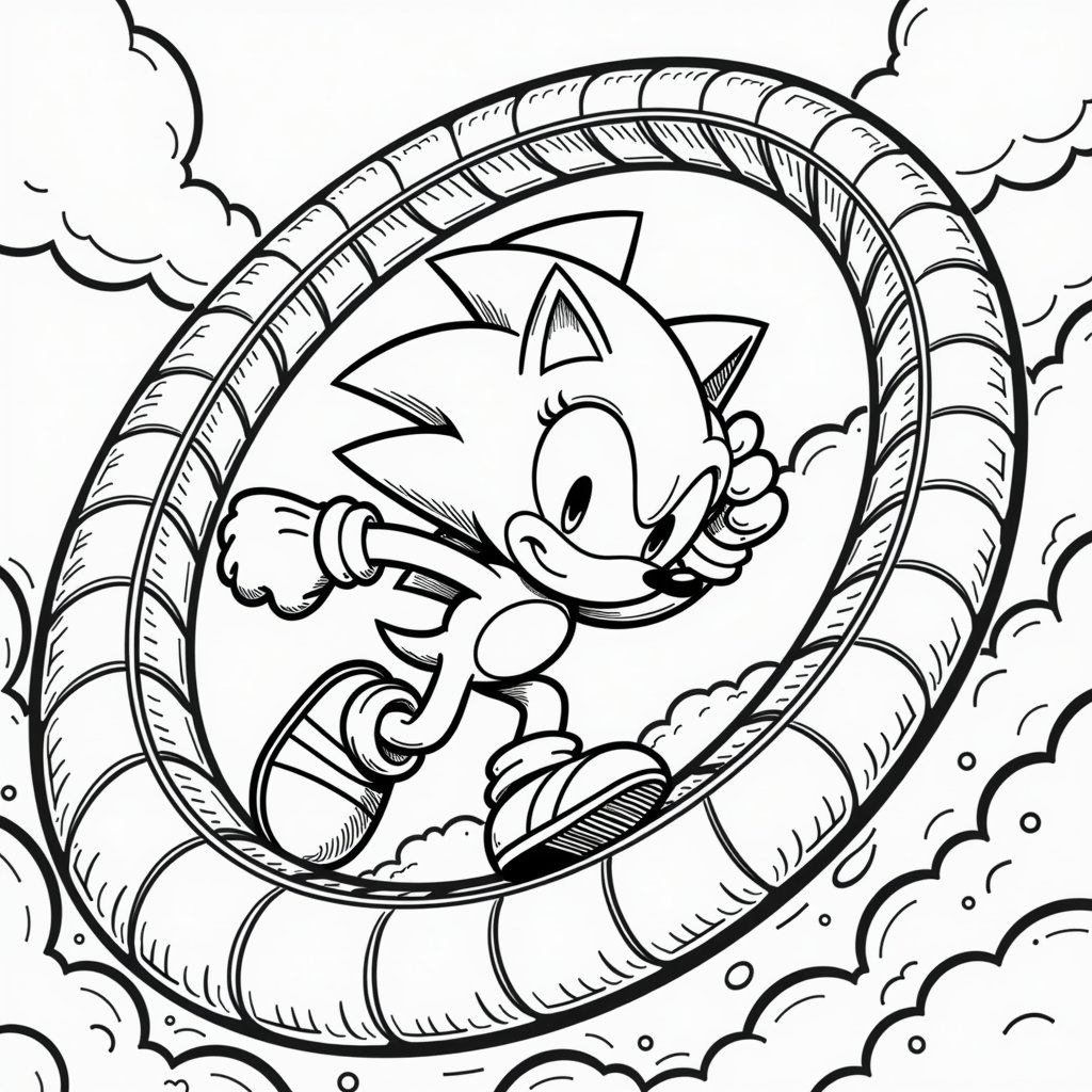 90s inspired retro coloring page with neon colors