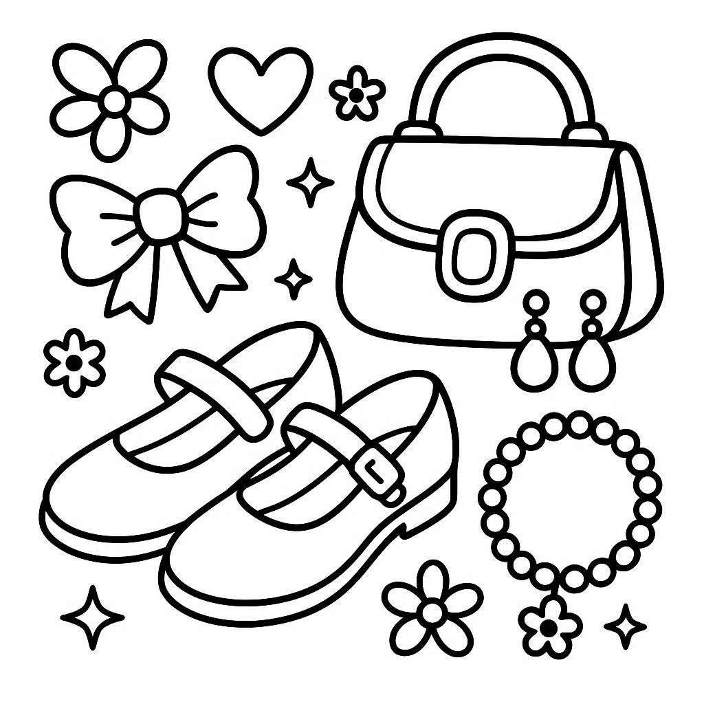 Coloring page illustration of a girl reading a book