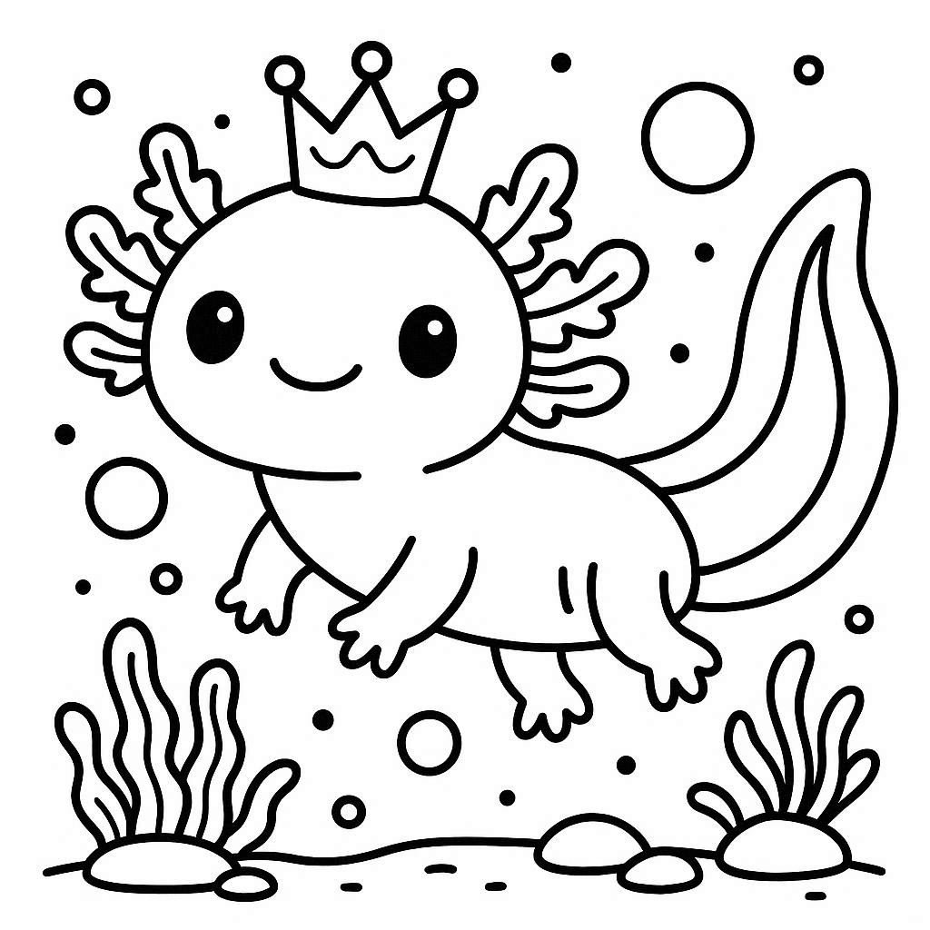 Cute cartoon animals coloring page for kids