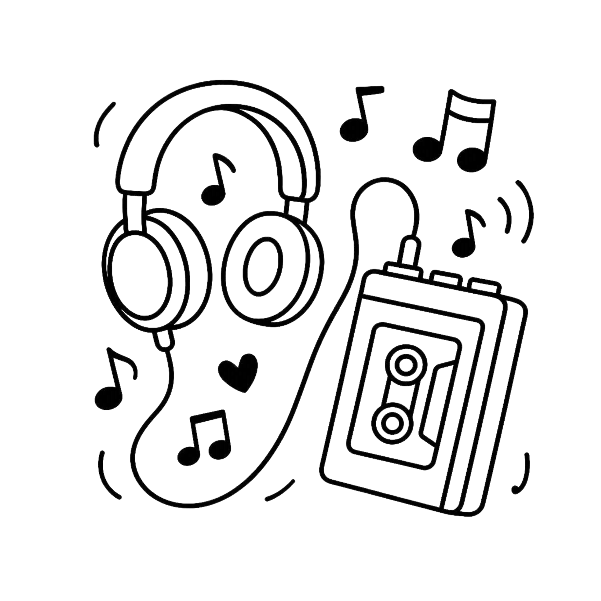 Vintage style retro coloring page with groovy patterns