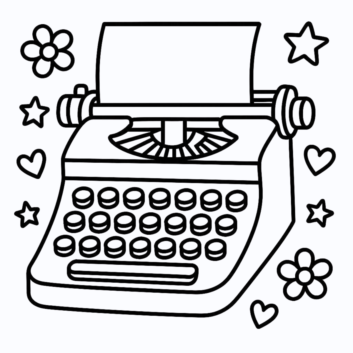 Cozy winter scene coloring page with warm tones