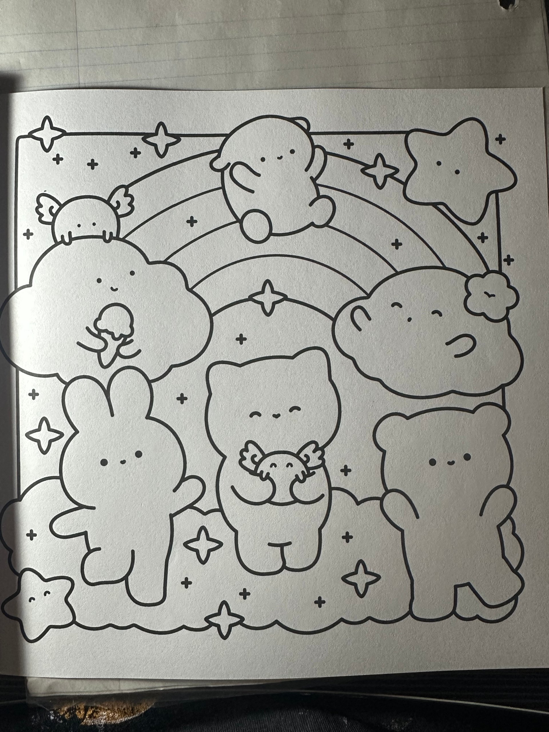 Coloring page of a radiant sunrise with detailed rays