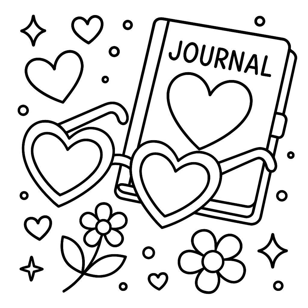 Printable coloring page featuring vibrant flowers and butterflies