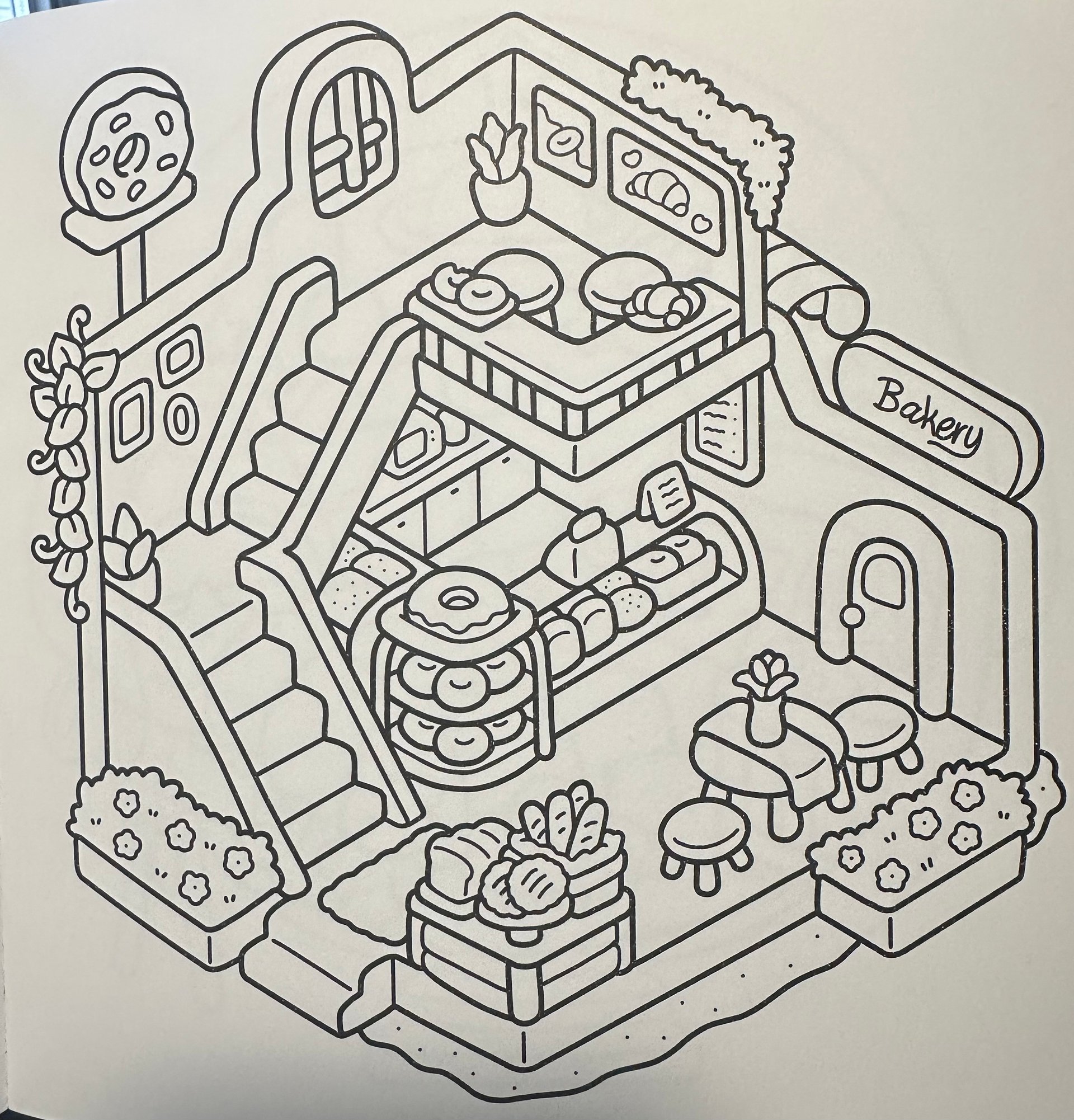 AI-generated cartoon character coloring page