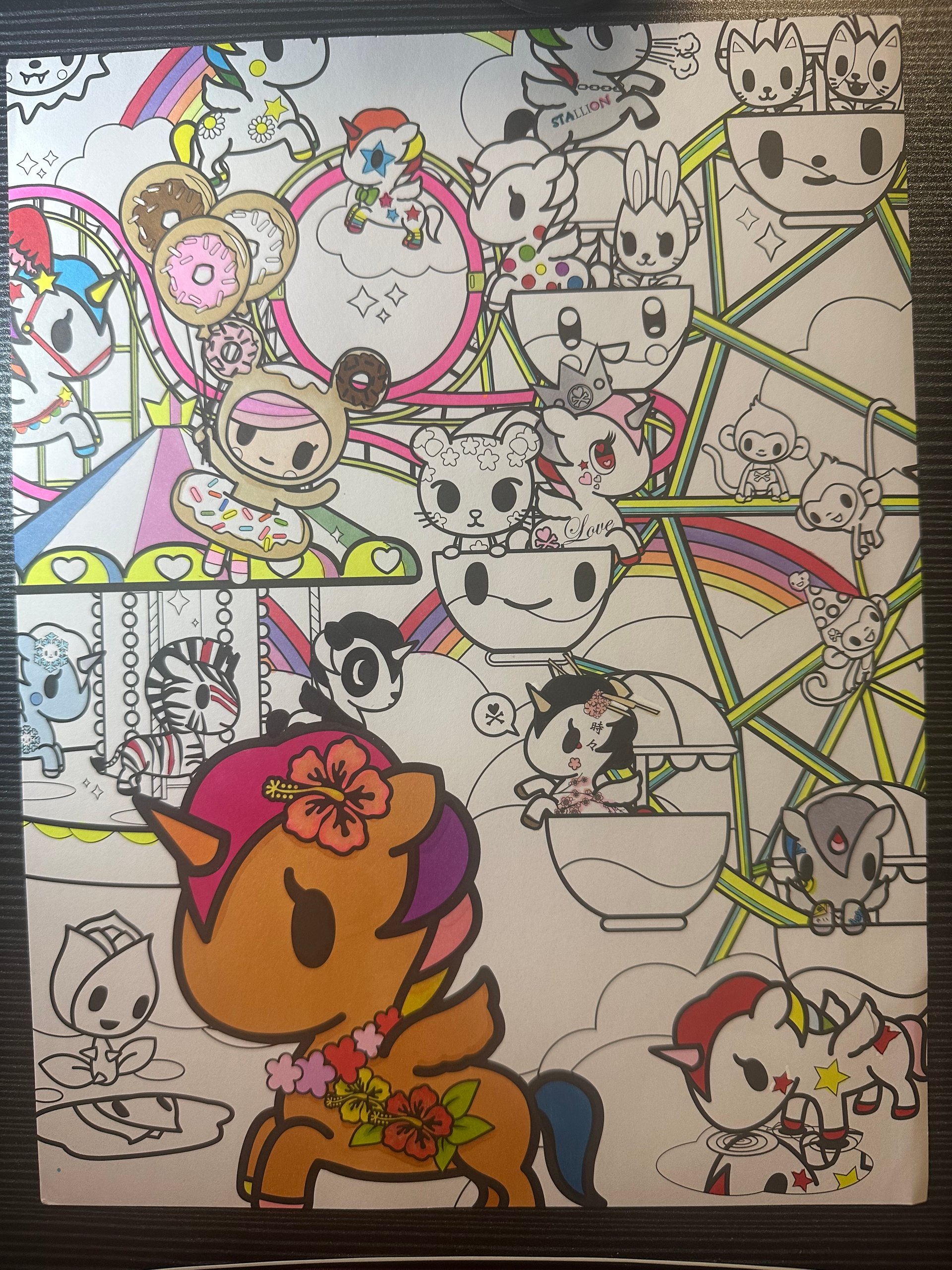 Fun tokidoki scene to color for creative expression