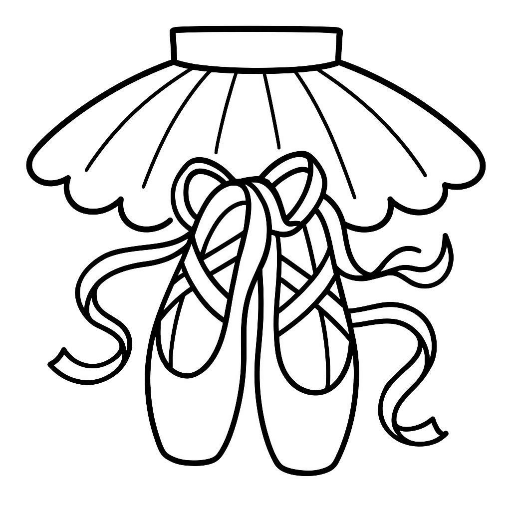 Printable ballerina in mid-pose coloring page