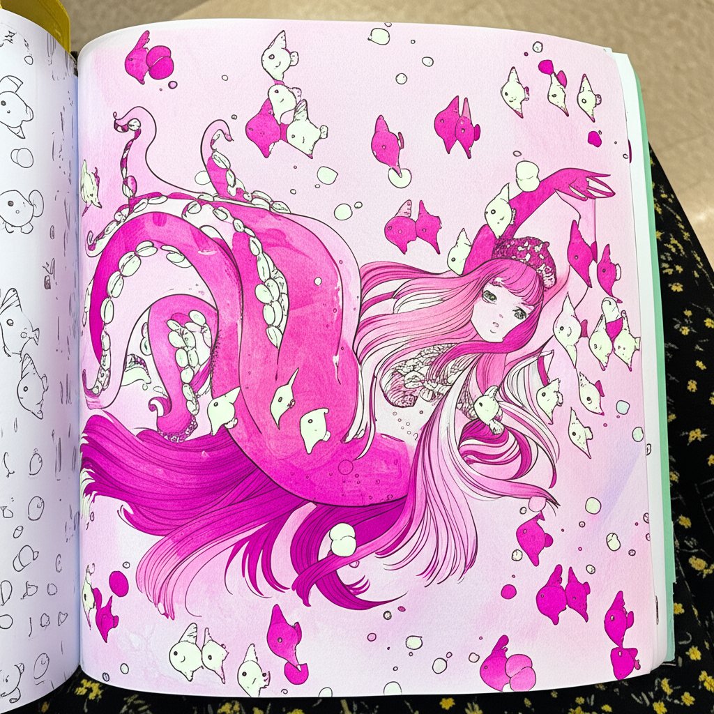 Cute pink animal coloring page for kids