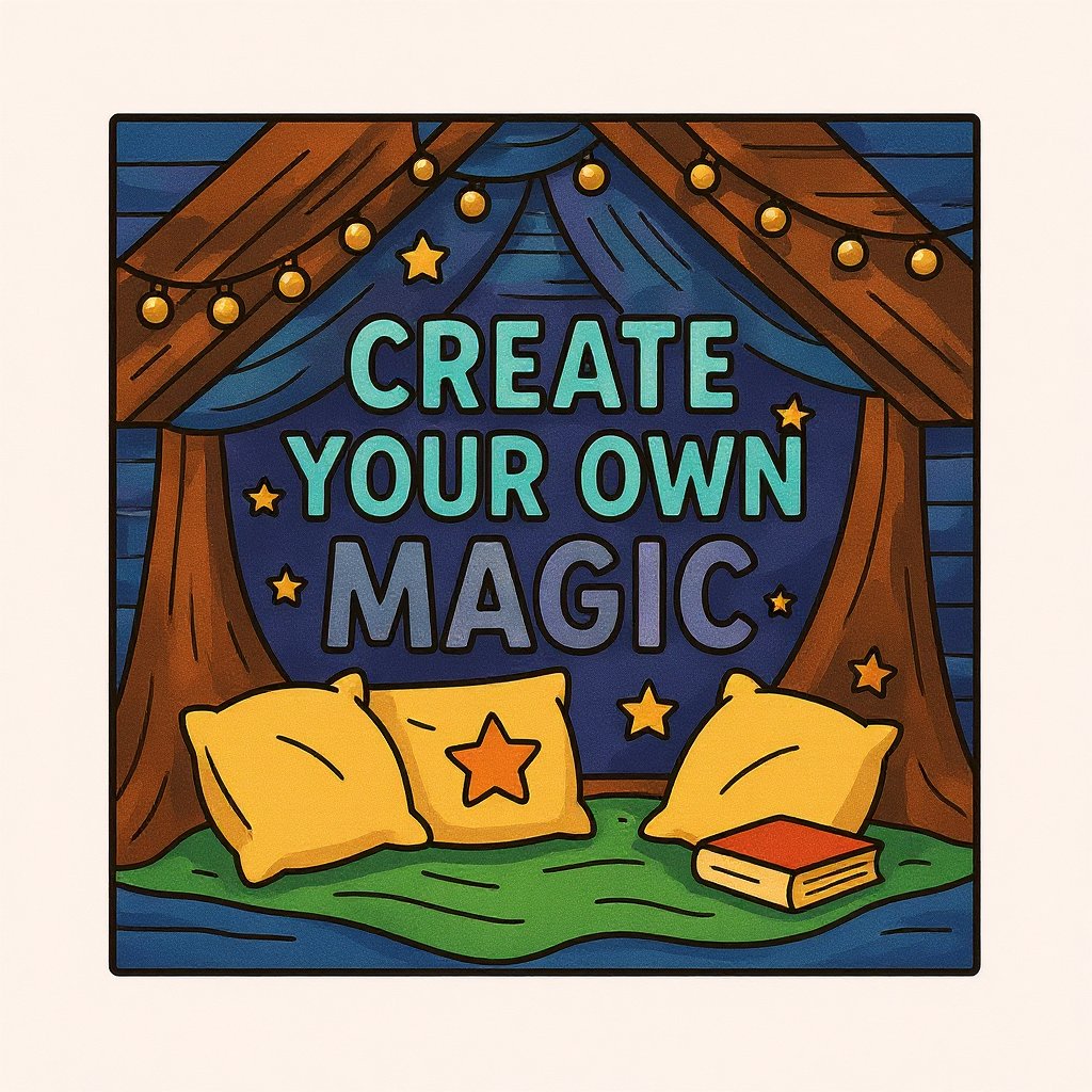 Enchanting fairy sitting on a toadstool in a fantasy garden