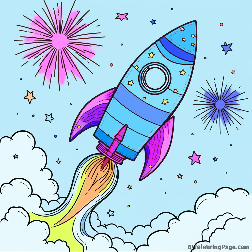 AI generated blue ocean scene coloring page