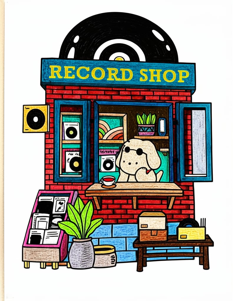 Coloring page of a joyful celebration after a birthday party