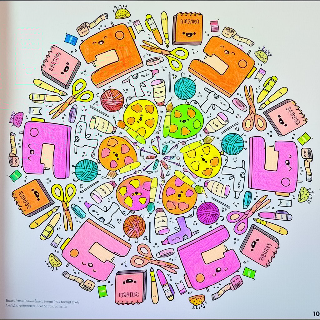 Colorful cocktail glass with intricate designs for coloring