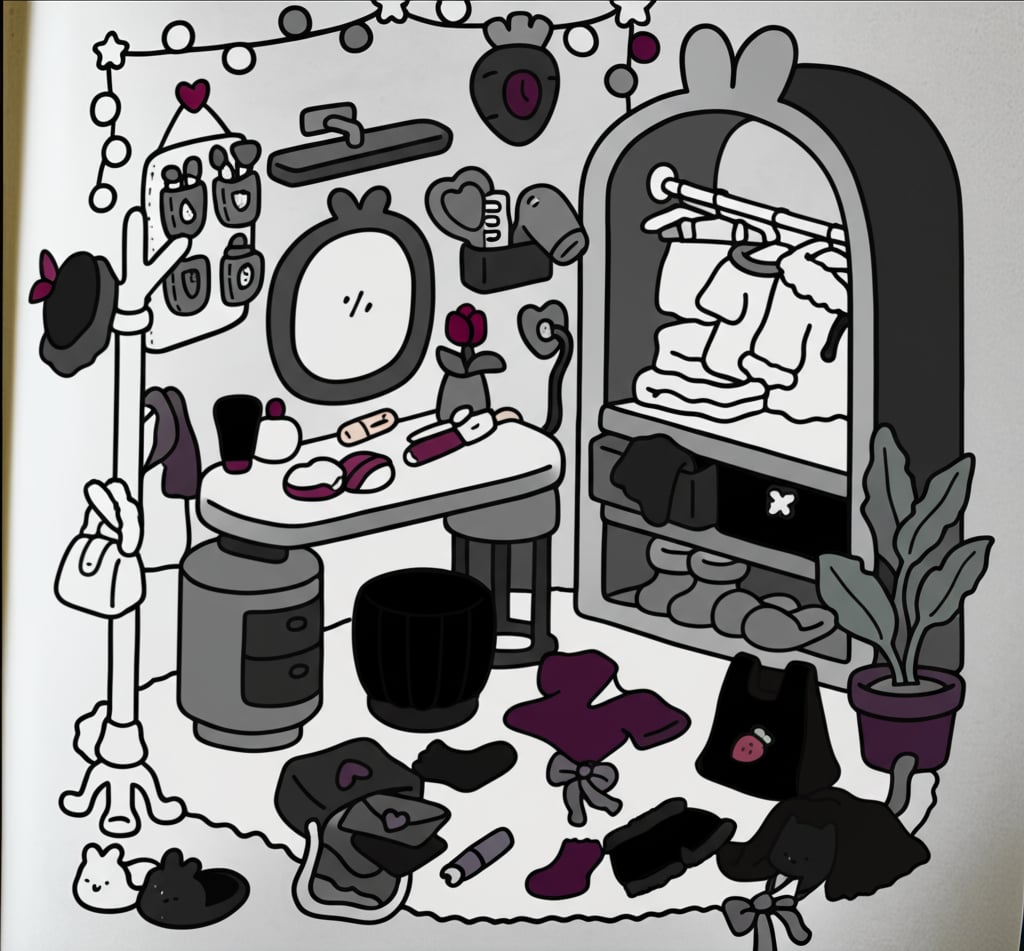 AI generated Addams Family scene in black and white