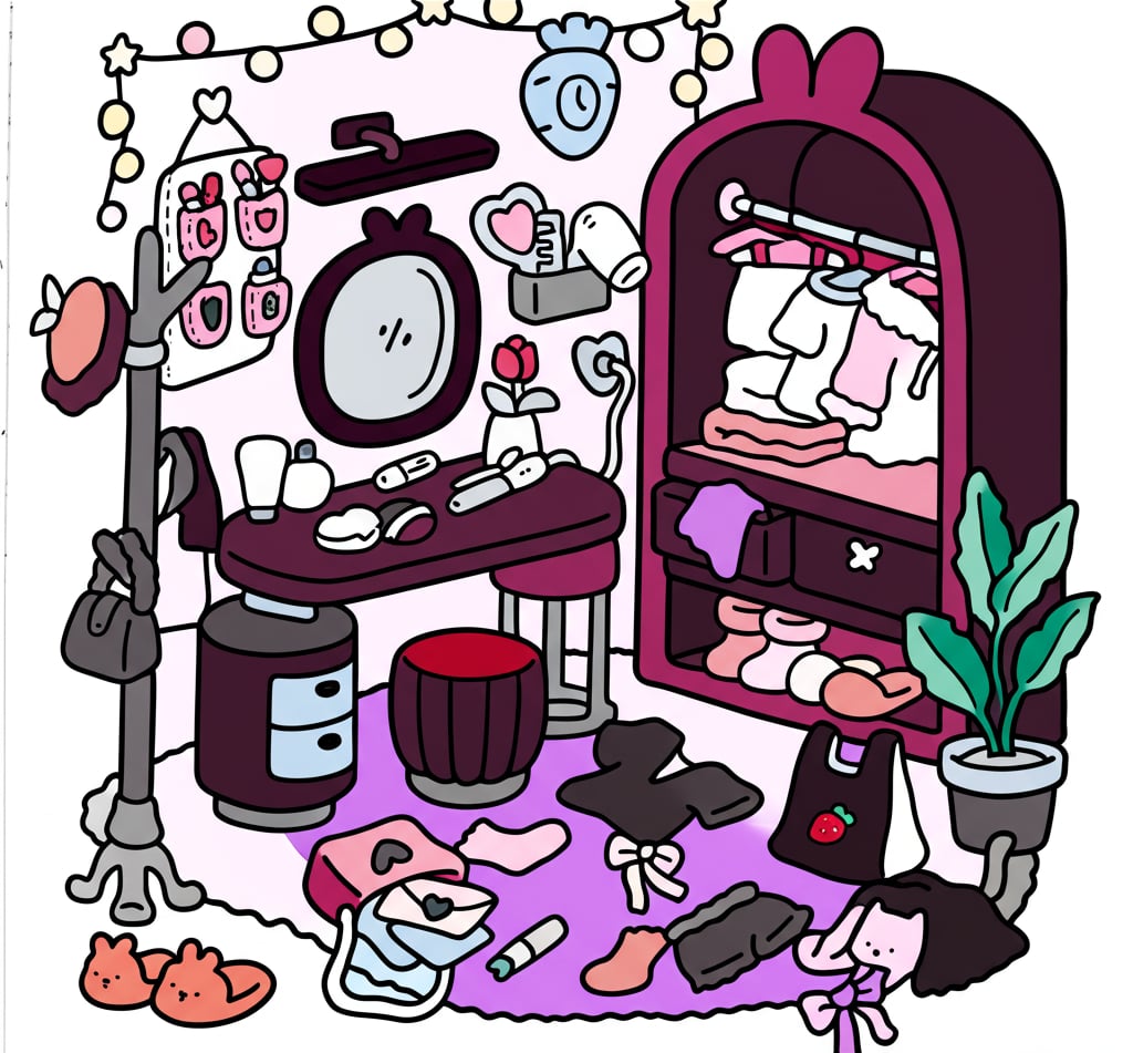 Coloring page showcasing a tranquil late sunset landscape