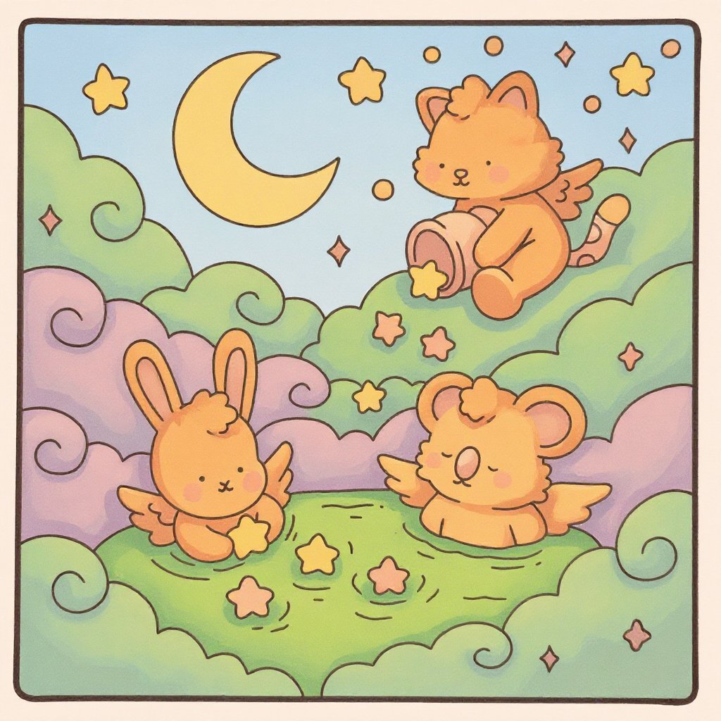 Printable pastel unicorn coloring page for kids