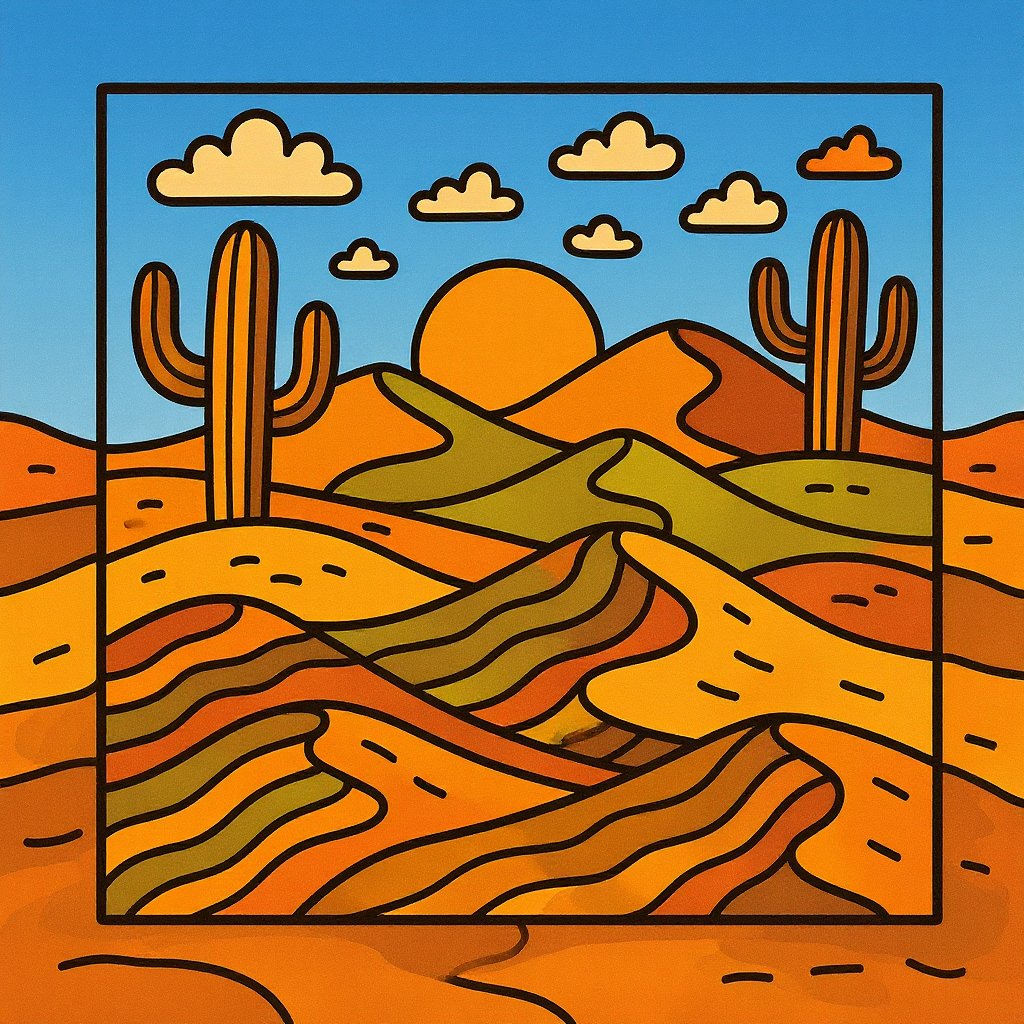 vibrant abstract coloring page printed and colored