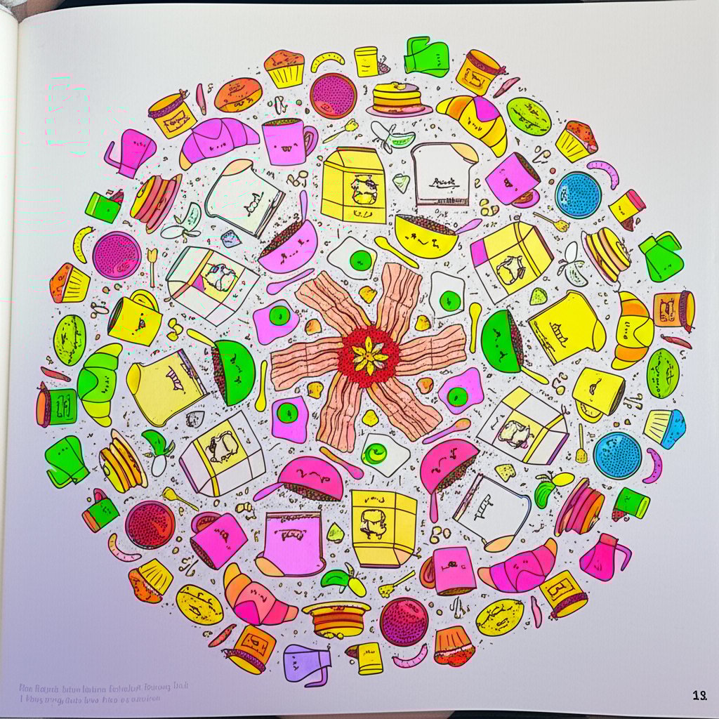 Kawaii food characters coloring page for creative fun