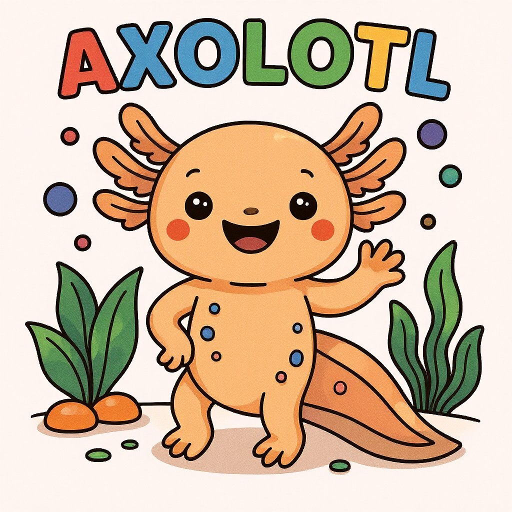 Cute cartoon animals coloring page for kids