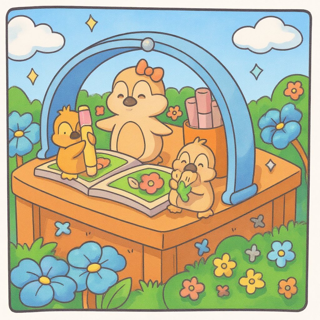 Printable coloring page featuring soft clouds and pastel skies