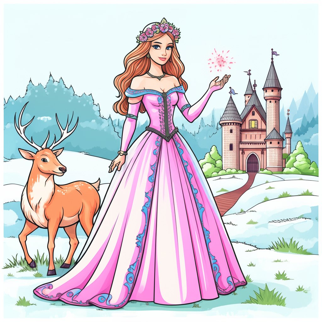 Festive holiday decorations coloring page for winter