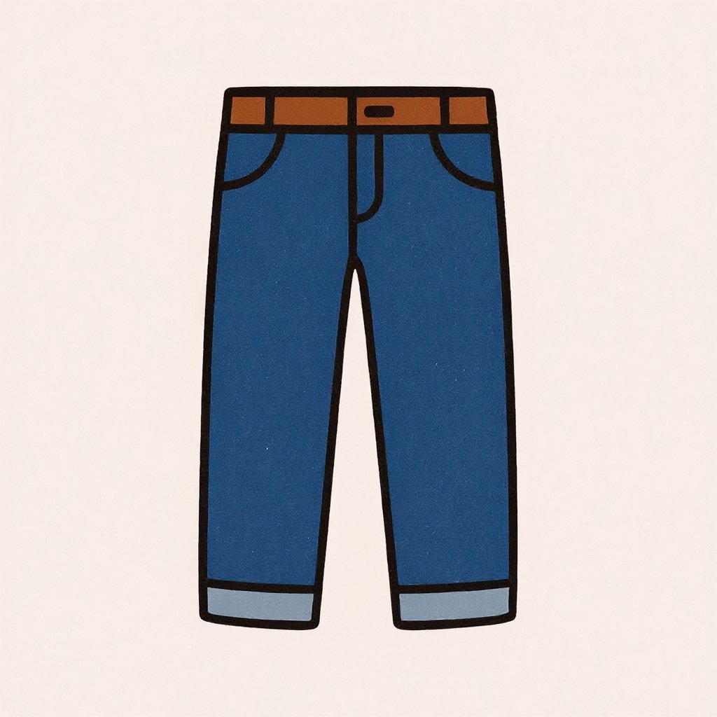 AI generated coloring page of classic blue jeans