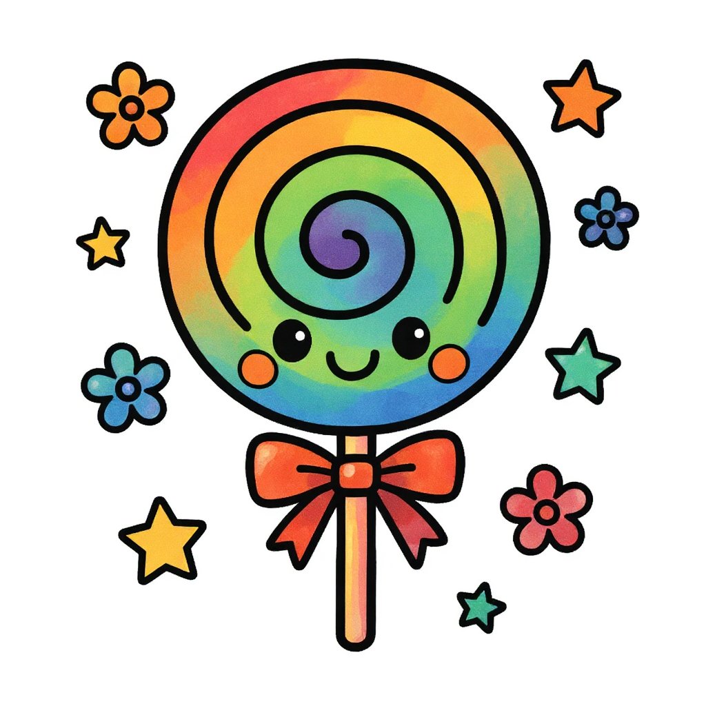 Printable rainbow coloring page featuring whimsical clouds